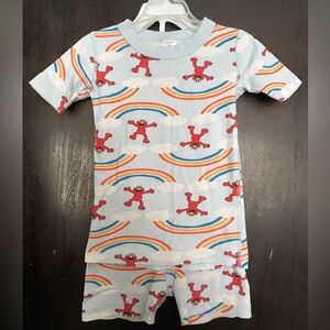 Hanna Andersson Sesame Street Elmo Rainbow Pajamas set size US 5 / 110 cm
